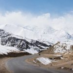 Highway on mountain with blue sky